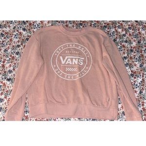 vans baby pink crewneck
